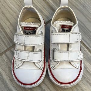 White Toddler Converse with Velcro